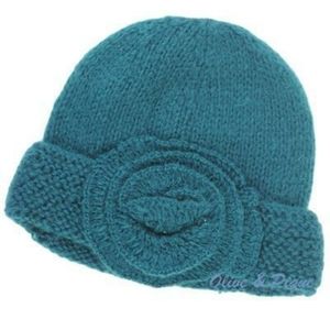 Brimmed Flapper Beanie in Emerald Green